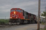 CN 5757 blasts off from Shops Yard with a southbound